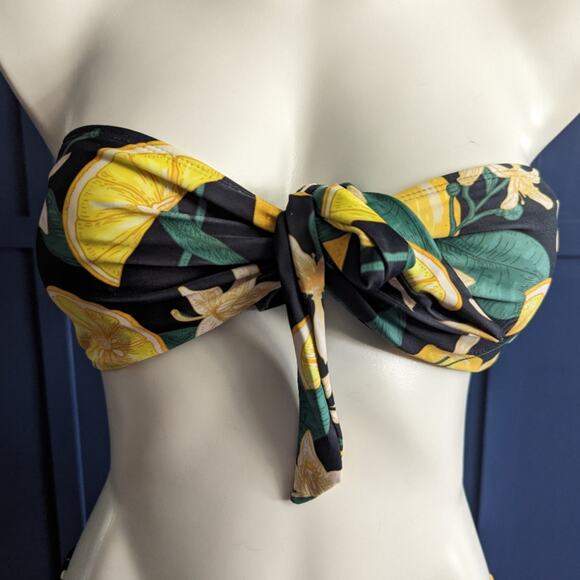 Shein Lemon Print Bandeau Bikini New Small - Picture 5 of 8